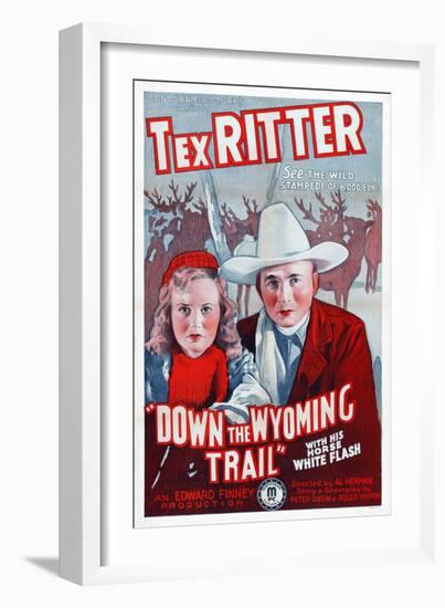 Down the Wyoming Trail, Mary Brodel, Tex Ritter, 1939-null-Framed Art Print