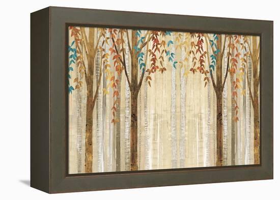 Down to the Woods Autumn Teal Crop-Avery Tillmon-Framed Stretched Canvas