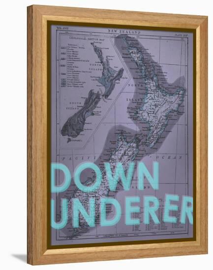 Down Under…er - 1895, New Zealand Map-null-Framed Premier Image Canvas