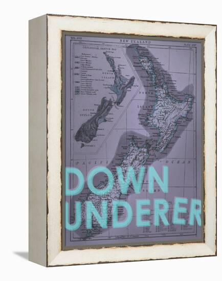 Down Under…er - 1895, New Zealand Map-null-Framed Premier Image Canvas