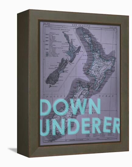 Down Under…er - 1895, New Zealand Map-null-Framed Premier Image Canvas