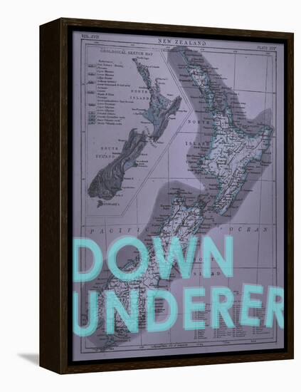 Down Under…er - 1895, New Zealand Map-null-Framed Premier Image Canvas