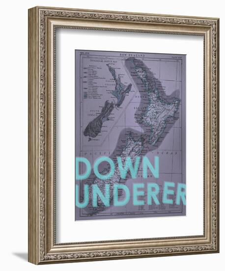 Down Under…er - 1895, New Zealand Map-null-Framed Giclee Print