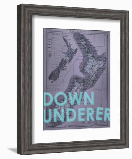 Down Under…er - 1895, New Zealand Map-null-Framed Giclee Print