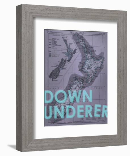 Down Under…er - 1895, New Zealand Map-null-Framed Giclee Print