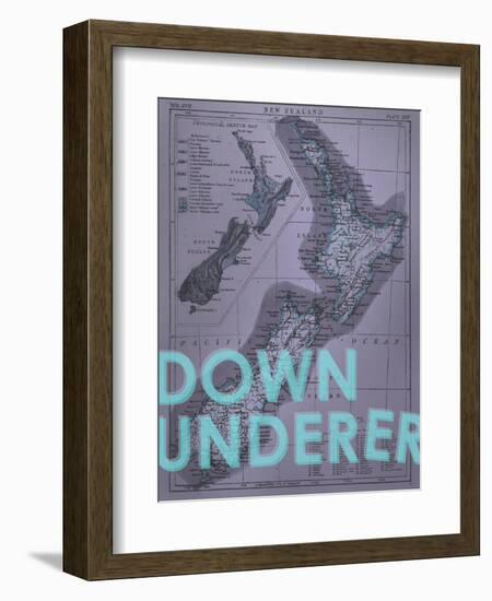 Down Under…er - 1895, New Zealand Map-null-Framed Giclee Print