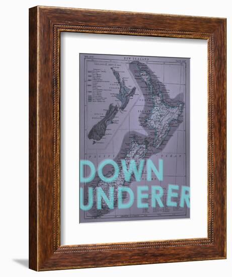 Down Under…er - 1895, New Zealand Map-null-Framed Giclee Print