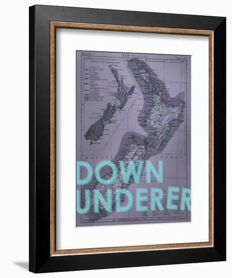 Down Under…er - 1895, New Zealand Map-null-Framed Giclee Print