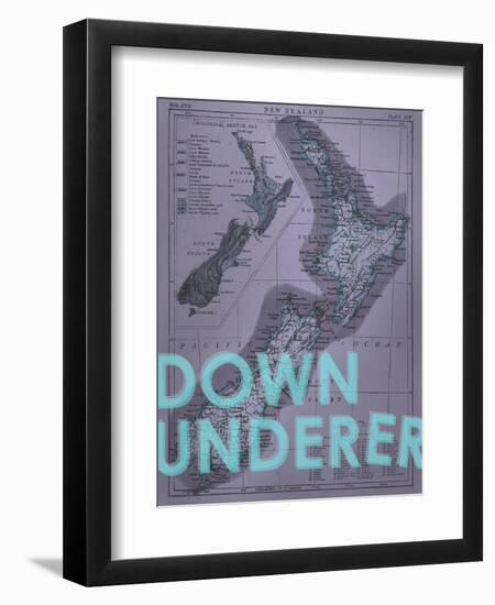 Down Under…er - 1895, New Zealand Map-null-Framed Giclee Print