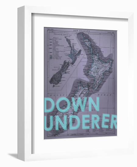 Down Under…er - 1895, New Zealand Map-null-Framed Giclee Print