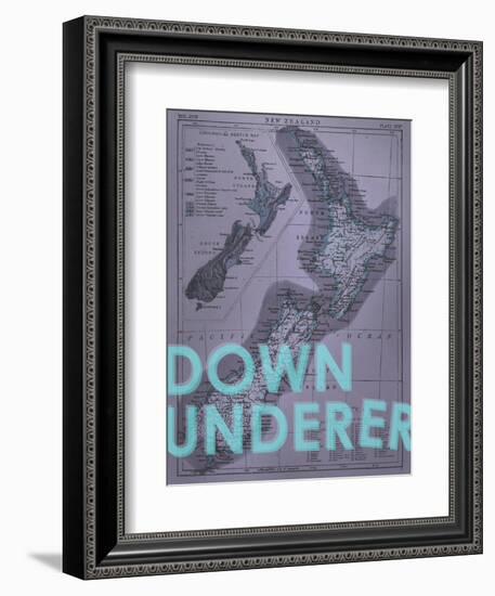 Down Under…er - 1895, New Zealand Map-null-Framed Giclee Print