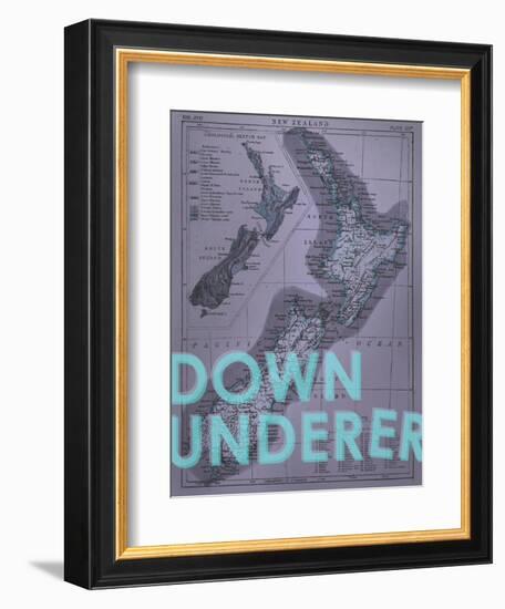 Down Under…er - 1895, New Zealand Map-null-Framed Giclee Print