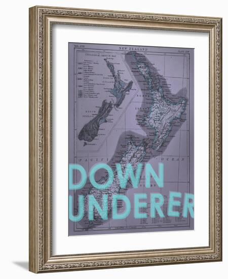 Down Under…er - 1895, New Zealand Map-null-Framed Giclee Print