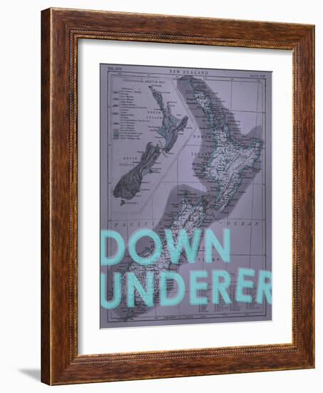 Down Under…er - 1895, New Zealand Map-null-Framed Giclee Print