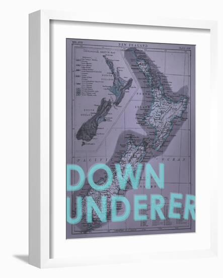 Down Under…er - 1895, New Zealand Map-null-Framed Giclee Print