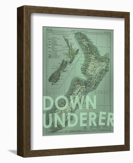 Down Under…er - 1895, New Zealand Map-null-Framed Premium Giclee Print