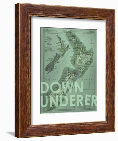 Down Under…er - 1895, New Zealand Map-null-Framed Premium Giclee Print