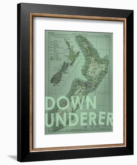 Down Under…er - 1895, New Zealand Map-null-Framed Premium Giclee Print