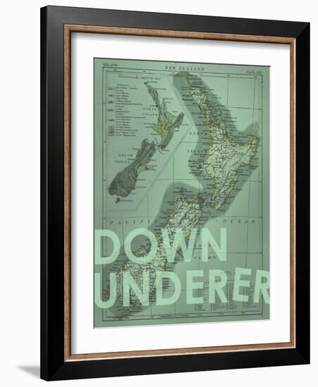 Down Under…er - 1895, New Zealand Map-null-Framed Giclee Print