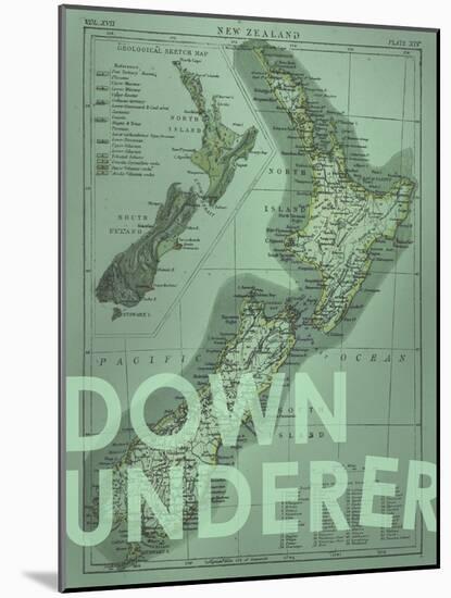 Down Under…er - 1895, New Zealand Map-null-Mounted Giclee Print