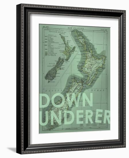 Down Under…er - 1895, New Zealand Map-null-Framed Giclee Print