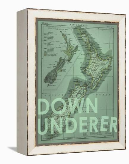 Down Under…er - 1895, New Zealand Map-null-Framed Premier Image Canvas