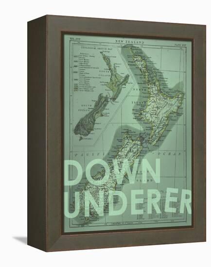 Down Under…er - 1895, New Zealand Map-null-Framed Premier Image Canvas