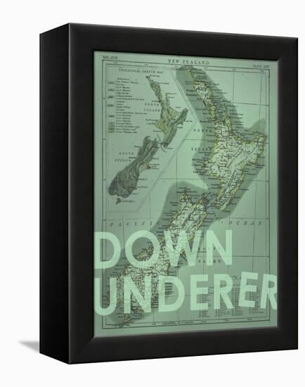 Down Under…er - 1895, New Zealand Map-null-Framed Premier Image Canvas