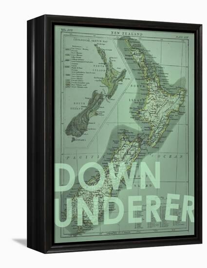 Down Under…er - 1895, New Zealand Map-null-Framed Premier Image Canvas