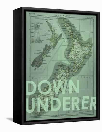 Down Under…er - 1895, New Zealand Map-null-Framed Premier Image Canvas