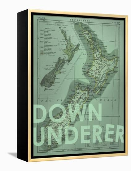 Down Under…er - 1895, New Zealand Map-null-Framed Premier Image Canvas