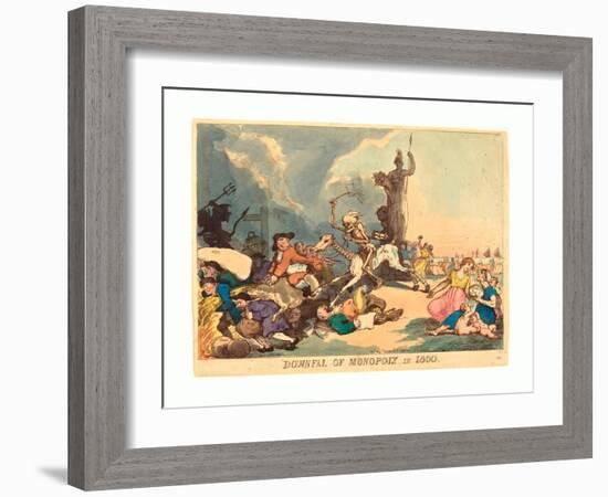 Downfall of Monopoly in 1800, Published 1800, Hand-Colored Etching, Rosenwald Collection-Thomas Rowlandson-Framed Giclee Print