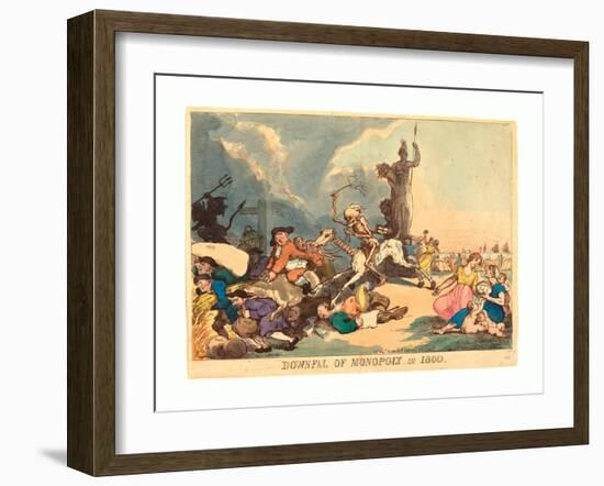 Downfall of Monopoly in 1800, Published 1800, Hand-Colored Etching, Rosenwald Collection-Thomas Rowlandson-Framed Giclee Print