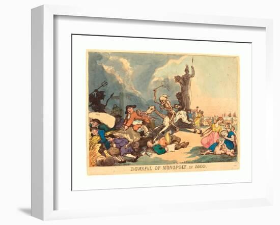 Downfall of Monopoly in 1800, Published 1800, Hand-Colored Etching, Rosenwald Collection-Thomas Rowlandson-Framed Giclee Print