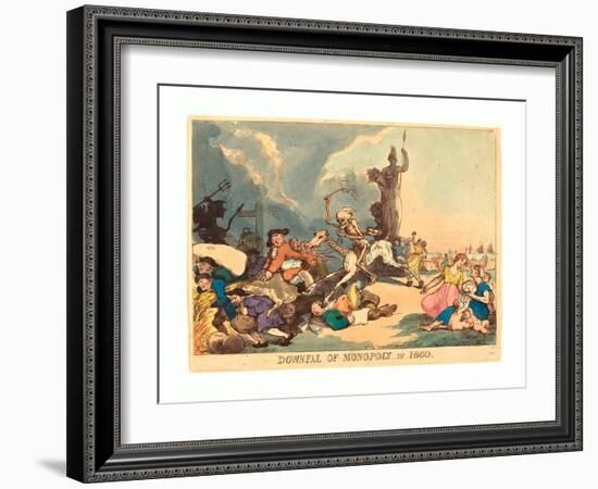 Downfall of Monopoly in 1800, Published 1800, Hand-Colored Etching, Rosenwald Collection-Thomas Rowlandson-Framed Giclee Print