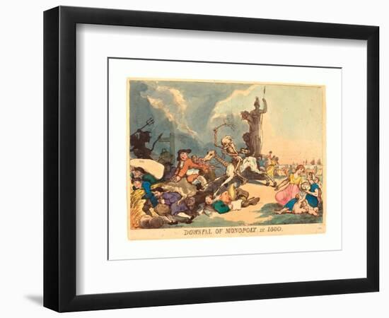 Downfall of Monopoly in 1800, Published 1800, Hand-Colored Etching, Rosenwald Collection-Thomas Rowlandson-Framed Giclee Print