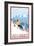 Downhhill Snow Skier, Lake Tahoe, California-Lantern Press-Framed Art Print