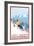 Downhhill Snow Skier, Lake Tahoe, California-Lantern Press-Framed Art Print