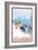 Downhhill Snow Skier, Lake Tahoe, California-Lantern Press-Framed Art Print