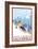 Downhhill Snow Skier, Lake Tahoe, California-Lantern Press-Framed Art Print