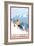 Downhhill Snow Skier, Lake Tahoe, California-Lantern Press-Framed Premium Giclee Print