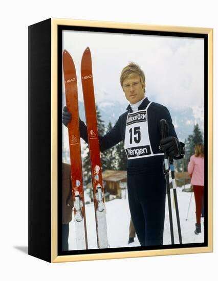 Downhill Racer by Michael Ritchie with Robert Redford, 1969 (photo)-null-Framed Stretched Canvas
