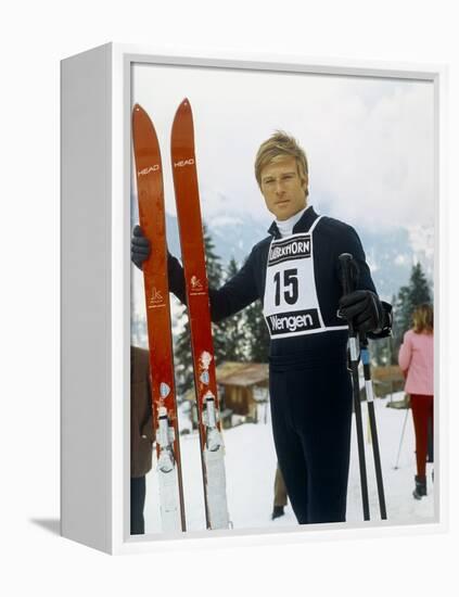 Downhill Racer by Michael Ritchie with Robert Redford, 1969 (photo)-null-Framed Stretched Canvas