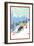 Downhill Skier-Lantern Press-Framed Art Print