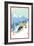 Downhill Skier-Lantern Press-Framed Art Print