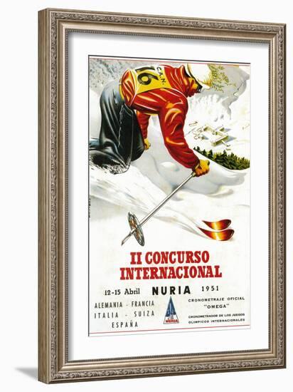 Downhill Skiing Promotion - Il Concurso Internacional-Lantern Press-Framed Art Print