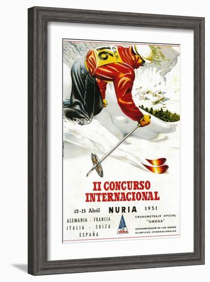 Downhill Skiing Promotion - Il Concurso Internacional-Lantern Press-Framed Art Print