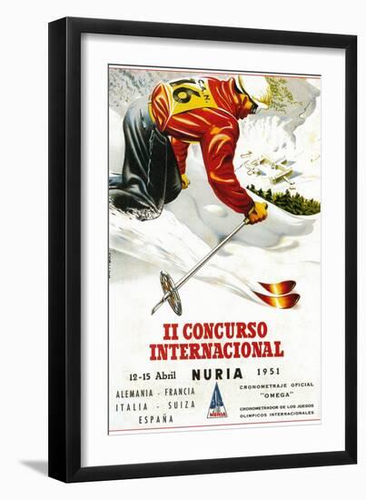 Downhill Skiing Promotion - Il Concurso Internacional-Lantern Press-Framed Art Print