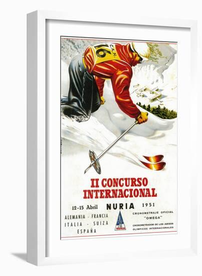 Downhill Skiing Promotion - Il Concurso Internacional-Lantern Press-Framed Art Print