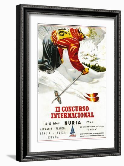 Downhill Skiing Promotion - Il Concurso Internacional-Lantern Press-Framed Art Print